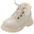 thumbnail image 4 of Kids Baby Girls Boots Spring/Autumn Single Shoes Fashion Cotton Shoes Children Boys Plush Boots Lace Up Velvet Winter Boots, 4 of 6