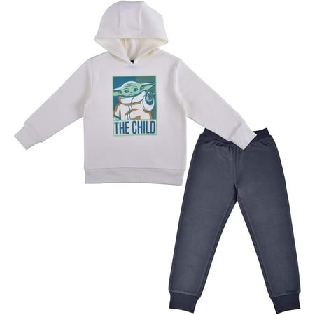 Star Wars The Mandalorian Hoodie and Jogger Pant Set, Baby Yoda Comfy Active Wear for Kids