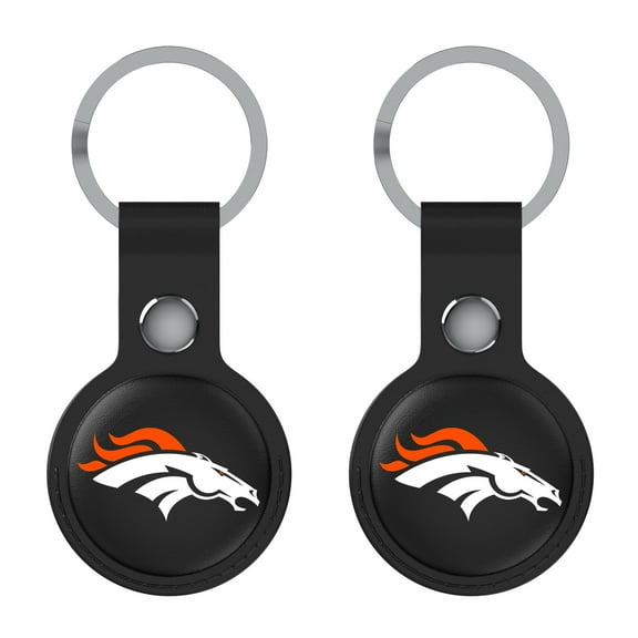 Keyscaper Black Denver Broncos  Two-Pack AirTag Holders