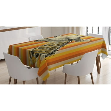 Ambesonne Giraffe Tablecloth Rectangular Table Cover, Hipster Animal, 60"x84", Multicolor