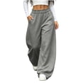thumbnail image 5 of Womens Wide Leg Sweatpants Elastic High Waisted Baggy Sweatpants Casual Fall Winter Lounge Trousers with Pockets, 5 of 7