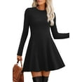 thumbnail image 2 of CAILDANL Sweater Dress for Women Fall 2025 Long Sleeve Crew Neck Ribbed Knit Fit and Flare A-Line Dresses, 2 of 2
