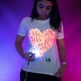 thumbnail image 2 of Kids Interactive Glow In The Dark T-Shirt - Pink Love Heart, 2 of 5