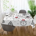 thumbnail image 3 of Yayeee Tablecloths 60" x 120" Rectangle Wrinkle Resistant Party Table Cover, Black Cartoon Snowmen, 3 of 8