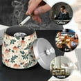 thumbnail image 4 of Yayeee Ashtray with Lid for Cigarette Smokeless Stainless Steel Home Ash Holder, Orange Christmas Box Pattern, 4 of 7