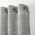 thumbnail image 7 of Nicole Miller Turion Floral Room Darkening Blackout Grommet Top Curtain Panel Pair, 52"x96", Dove Grey, 7 of 7
