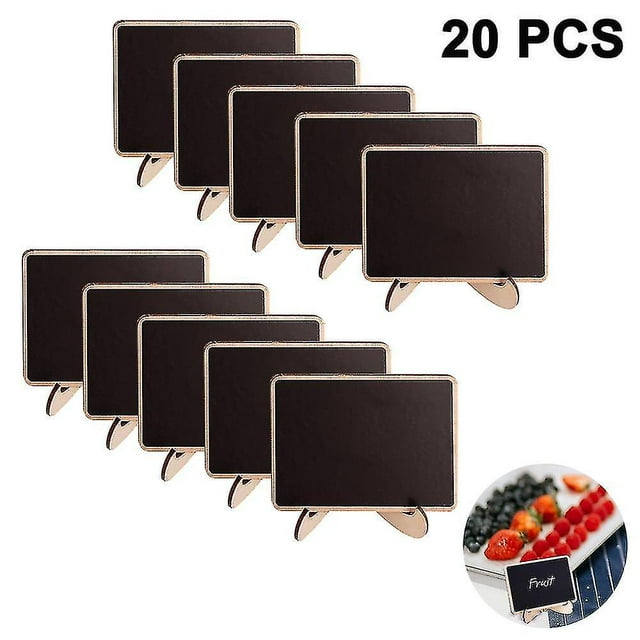 20 Pack Mini Chalkboards Signs with Liquid Chalk Marker, Small Wooden