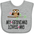 thumbnail image 3 of Inktastic Grandma Loves Me Girls Owl Girls Baby Bib, 3 of 4