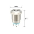 thumbnail image 3 of Uxcell Momentary Metal Push Button Switch Flat Head 12mm Mounting Dia 1NO 3-6V Blue LED Light, 3 of 5