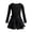 Black, variant on 2Pcs Girls Ballet Dance Outfits Long Sleeve Gymnastics Leotard with Chiffon Tied Skirt Set Dark Purple XS