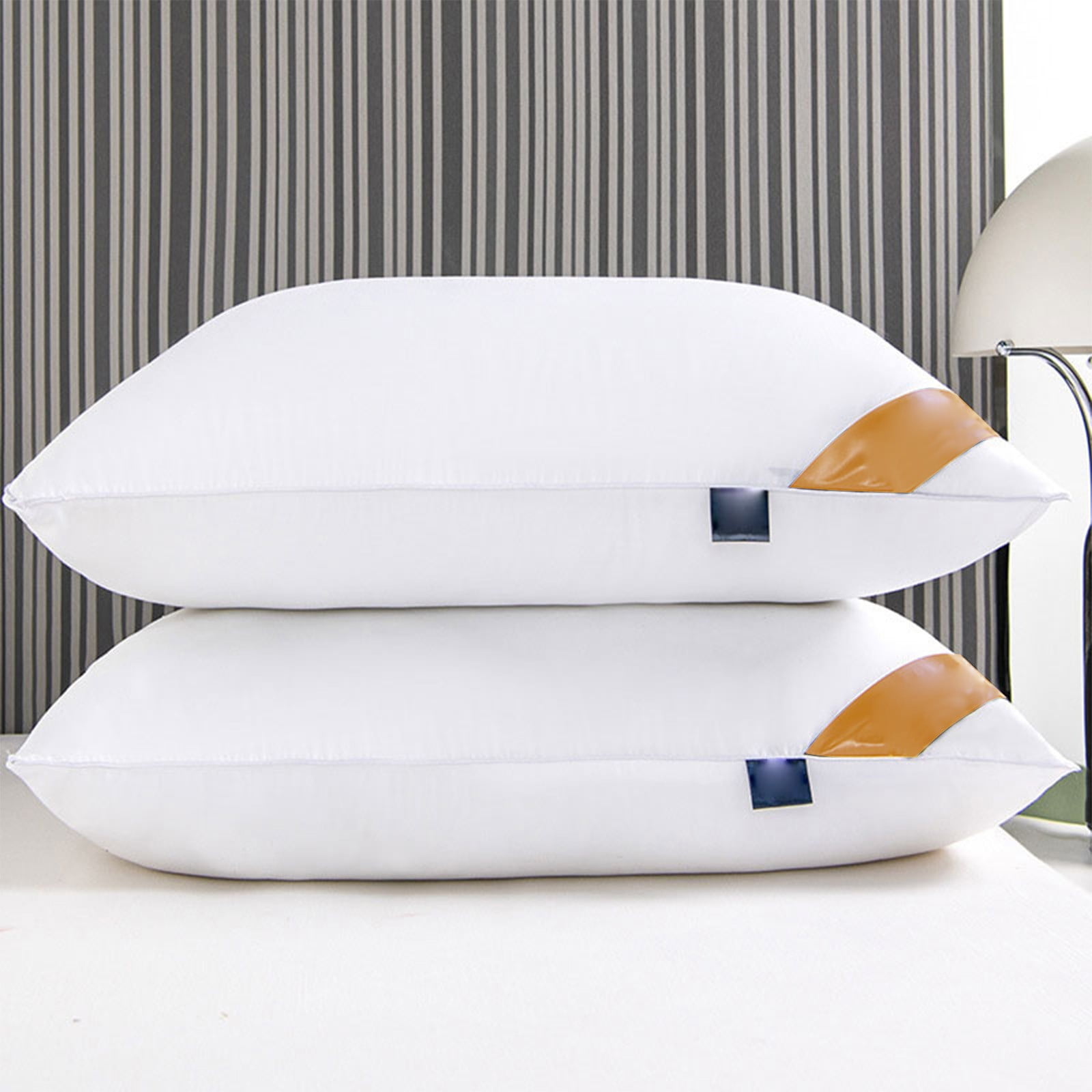 2 Pack Pillows Queen Size - Skin-friendly Cotton Fabric Hotel-grade Bed Pillows for Sleeping, Soft and Supportive Pillows for Side and Back Sleepers(White)