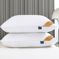 EazyTech Hotel Down Alternative Pillow for Back Side Stomach Sleepers, Supportive & Soft Bed Pillow, Skin-Friendly Cotton Cover, 16.5x27.5in White