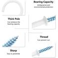 thumbnail image 3 of PHITUODA 50Pcs 7/8-Inch Cup Hooks Ceiling Hooks, Plastic-Covered Metal Screw-in Hooks, White, 3 of 7