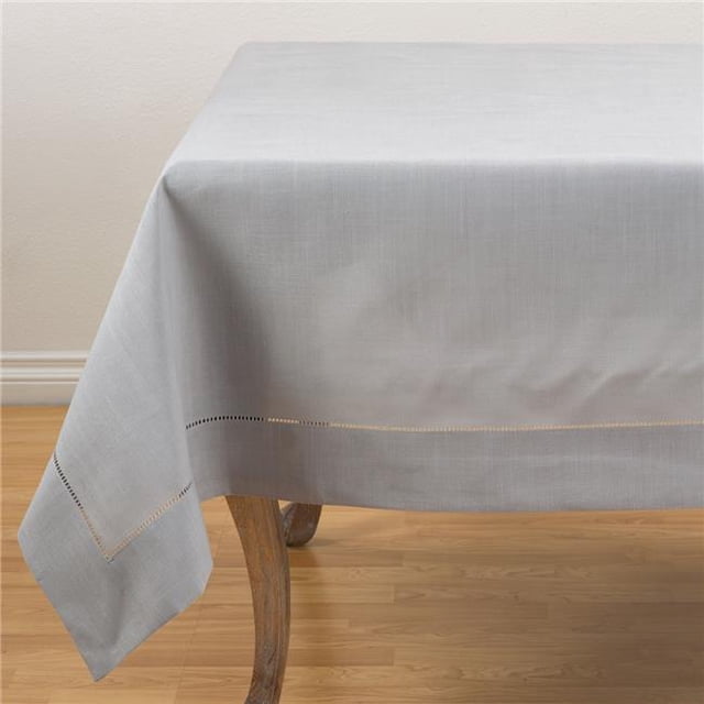 SARO 6302.GY72S Nappe à Bordure Classique à Ourlet Carré de 72 Po Gris