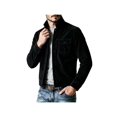 thumbnail image 6 of Zynoxe Mens Corduroy Jacket with Chest Pockets Classic Stand Collar Zip‑Up Jacket Warm Long Sleeve Casual Jackets Retro Solid Color Workwear Jacket for Men Black XL, 6 of 10
