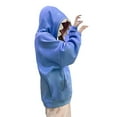 thumbnail image 5 of Clearance! Yajing Pullover Hoodies Hoodies for Women Women Cute Shark Hoodie Long Sleeve Blue Kawaii Shark Shape Hooded Pullover Sweatshirts L Blue, 5 of 7