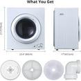 thumbnail image 2 of WhizMax 3.5 cu.ft Front Load Tumble Electric Portable Laundry Dryer 13.2LBS Compact Clothes Dryer Machine With Stainless Steel Tub & Easy Control Knob, 2 of 7