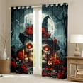 thumbnail image 2 of Manfei Gothic Skeleton Blackout Curtains Set of 2 (52x84 Each),Happy Halloween Window Curtains,Red Rose Gloral Curtains and Drapes For Girls Boys,Ultra Soft Home Decor, 2 of 6