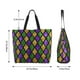thumbnail image 5 of Balery Mardi Gras Shiny Green Purple Bolsa Tote Estilo Estético con Cremalleras, Bolsa de Hombro, Bolsa de Compras Grande y Plegable, 5 of 8