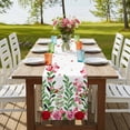 thumbnail image 4 of Table Runners 72 Inches Long Dress Scarves, Valentine's Day Farmhouse Kitchen Table Runner, Coffee Tablerunners, Pink Red Roses Love Heart Eucalyptus Leaves 16x72 Inch, 4 of 9