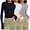 M, variant on Yijfswar 3Pack Long Sleeve Shirts for Women Crew Neck Fitted Tops Undershirt Stretch Underwear Base Layering Tight Tee