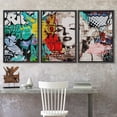 thumbnail image 3 of wall26 Framed Canvas Print Wall Art Set Urban High Contrast Marilyn Monroe Portrait Graffiti &amp; Street Art People Illustrations Pop Art Colorful for Living Room, Bedroom, Office - 24"x36&quot, 3 of 5