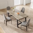 thumbnail image 2 of Towallmark 63 Inch Dining Table for 4-6 People, Rectangular Wood Tabletop with Heavy-Duty Metal Legs, Industrial Rustic Kitchen Dining Room Table, Easy to Assemble (Grey), 2 of 9