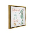 thumbnail image 4 of Stupell Industries Christmas Better At Beach Holiday Painting Gold Floater Framed Canvas Art Print Wall Art, 25 x 25, 4 of 10