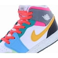 thumbnail image 2 of Nike Air Jordan 1 Mid SE GS Boys Shoes Size 4.5, Color: White/Taxi/Dark Shadow, 2 of 3