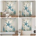 thumbnail image 6 of Teal Starfish Coastal Sheer Curtains 45 Inches Long, Vintage Summer Beach Nautical Light Filering Curtains, Breathable Simi Curtain Privacy Drapes for Kitchen Bathroom Small Window Treatment, 6 of 9