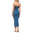 thumbnail image 3 of INSPIRE CHIC Tube Top Dresses for Women's High Waist Strapless Casual Work Maxi Long Bodycon Dress XS Lake Blue, 3 of 6