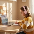 thumbnail image 4 of Kids Headphones, Ear Headphones for Kids, Wired Headphones with Microphone, Adjustable over Ear Headphones for Kids, Girls, Boys, Children, Cord 3.5mm Jack Wired for School Tablet (Pink), 4 of 7