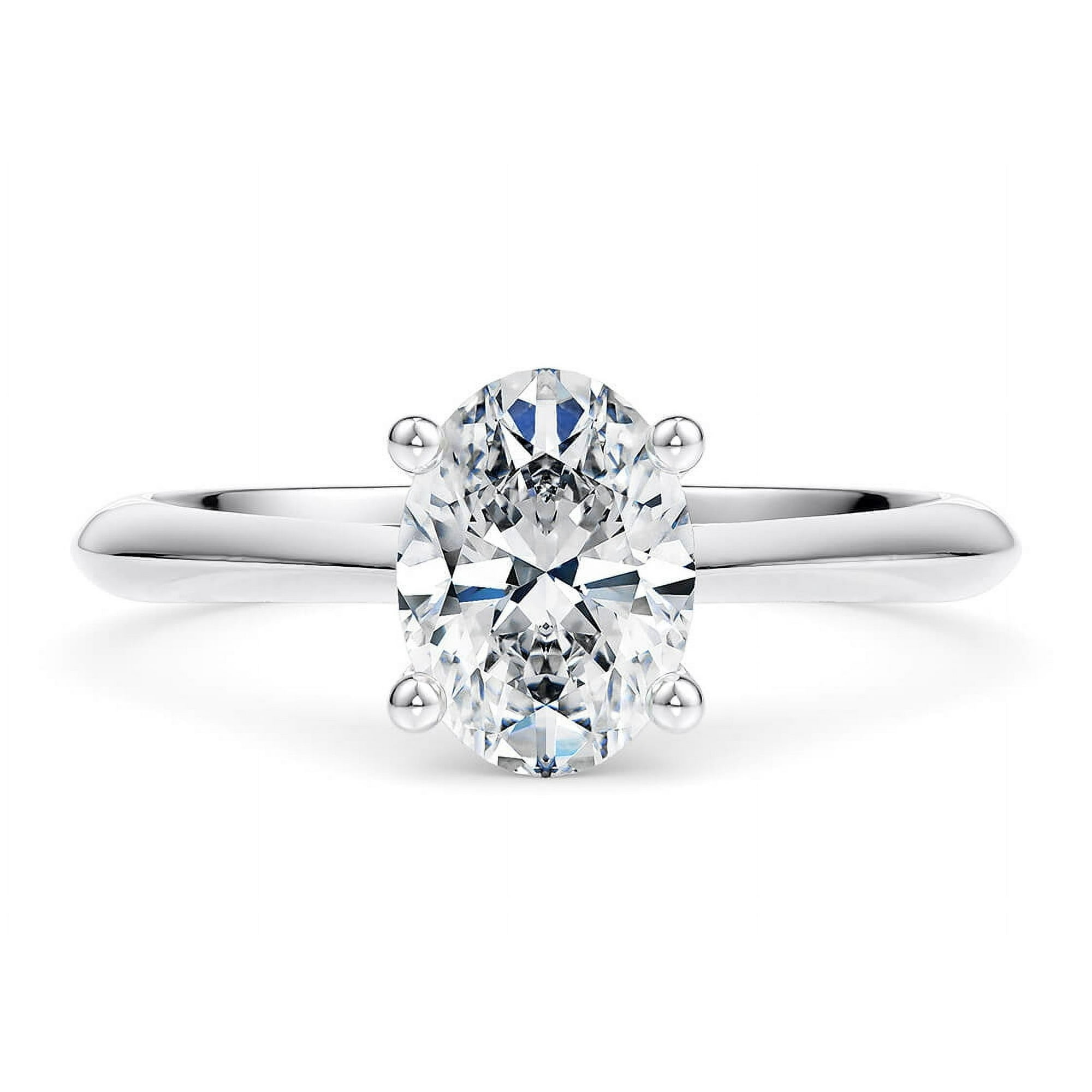 Elegant 1.5 Ct Oval Cut Solitaire Diamond Engagement Ring – White Gold Over Silver