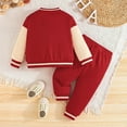 thumbnail image 4 of GBSYEWXS Outfit Set For Teen boys Baseball Letter Print Top Pant Athleisure Long Sleeve Red Outfits Sets Size 18-24 Months, 4 of 6