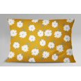 thumbnail image 3 of S4Sassy Ocher Yellow 2 Pcs Floral Print Cotton Poplin Sham Pillow Case Cushion Cover-12 x 18 Inches, 3 of 3