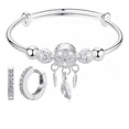 thumbnail image 1 of Pulsera Atrapasueños Plata 925 con Plumas y Dije, Diámetro 70 mm Xtrellar plateado, 1 of 3