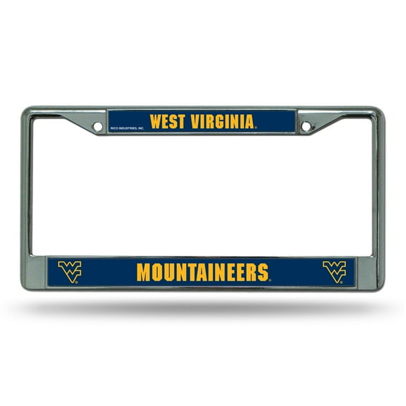 West Virginia UWV Mountaineers NCAA Chrome Metal License Plate Frame