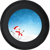 Happy Snowman Looking Up to Snowfall Winter Wonderland Frosty Spare Tire Cover fits Jeep RV & More 29 Inch