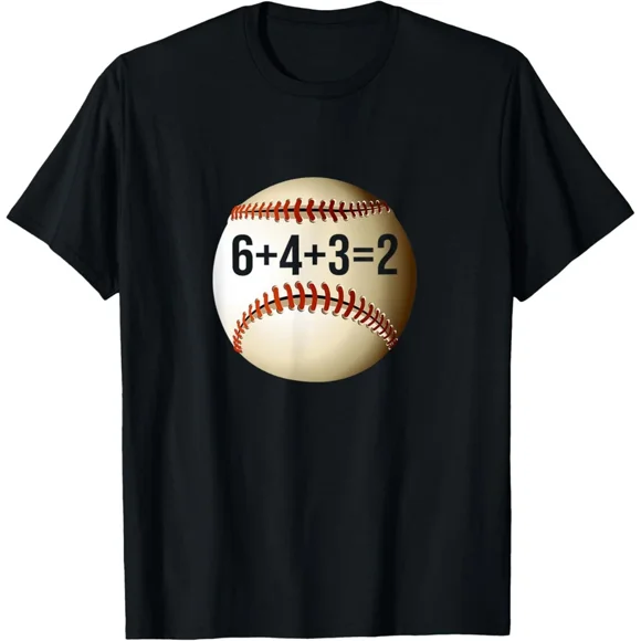 Double Play Baseball Saying Graphic Tee 6 4 3 2 Sport Athlete Top,for unisex up to 3XL