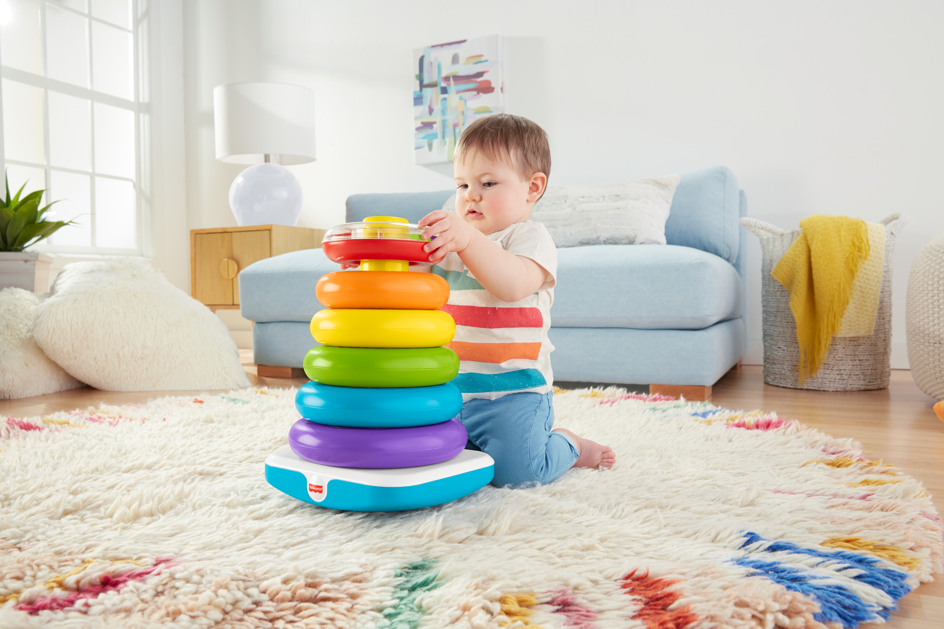 Fisher-Price Giant Rock-a-Stack Infant and Toddler Stacking Toy, 14+ Inches Tall, Baby Toy for 12 months and up - image 3 of 7