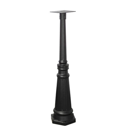 Decorative Lamp Post SPK-591-BLK Tacoma Surface Mount Mailbox Post with Base Decorative Aluminum Top Mounting ()