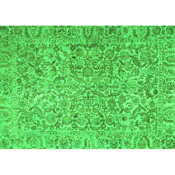 Ahgly Company Indoor Rectangle Persian Green Traditional Area Rugs, 8' x 12'