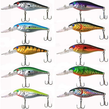 Fishing Lures Hard Baits 10pcs Minnow Lures Swimbait Crankbait Topwater Fishing Lures