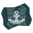 thumbnail image 1 of Ambesonne Anchor Place Mats Set of 4, Hand Drawn Hipster, Standard Size, Dark Blue White, 1 of 6