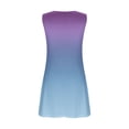 thumbnail image 4 of YHAJDS Sleeveless V-Neck Knee-High Dress Gradient Color Fake Button Spaghetti Strap Maxi, 4 of 5