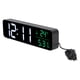 thumbnail image 2 of Reloj despertador musical LED enchufable, color negro, pantalla grande, 5 niveles de brillo, 12/24 h, temperatura y fecha, 2 of 8