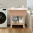 thumbnail image 5 of Coffee Freestanding Multifunctional Laundry Sink, 441Lbs Load PP Alloy Stainless Steel Tub for Laundry Bathroom Garage, 5 of 12