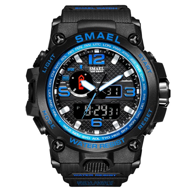 Relojes deportivos de marca SMAEL para hombre, relojes de pulsera de cuarzo electrónicos LED analógicos digitales de doble pantalla, reloj militar de natación resistente al agua Tan Jianjun unisex