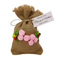 thumbnail image 1 of 20 Burlap Drawstring Gift Bag Small Jute Pouch Wedding Party Rustic Favor Bags With Personalized Tags 4"x6.5", 1 of 1