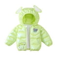 thumbnail image 2 of NAISIBABY Toddler Puffer Jacket, Lightweight Warm Cute Hooded Zip Up Fall Winter Clothes Boys Girls Quilted Coat Green 4T, 2 of 9